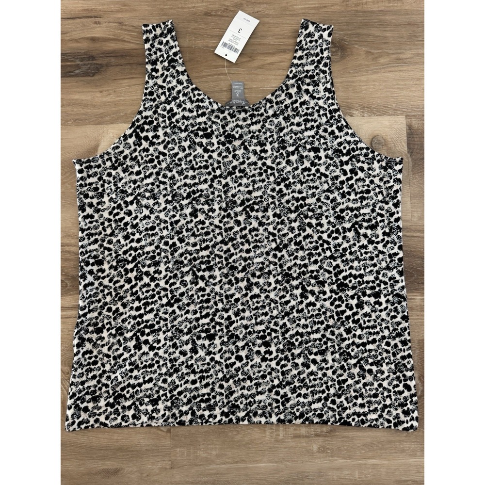 Traveler by Chico Animal Print Sparkle Tank Top Size‎ 3 Women's NWT